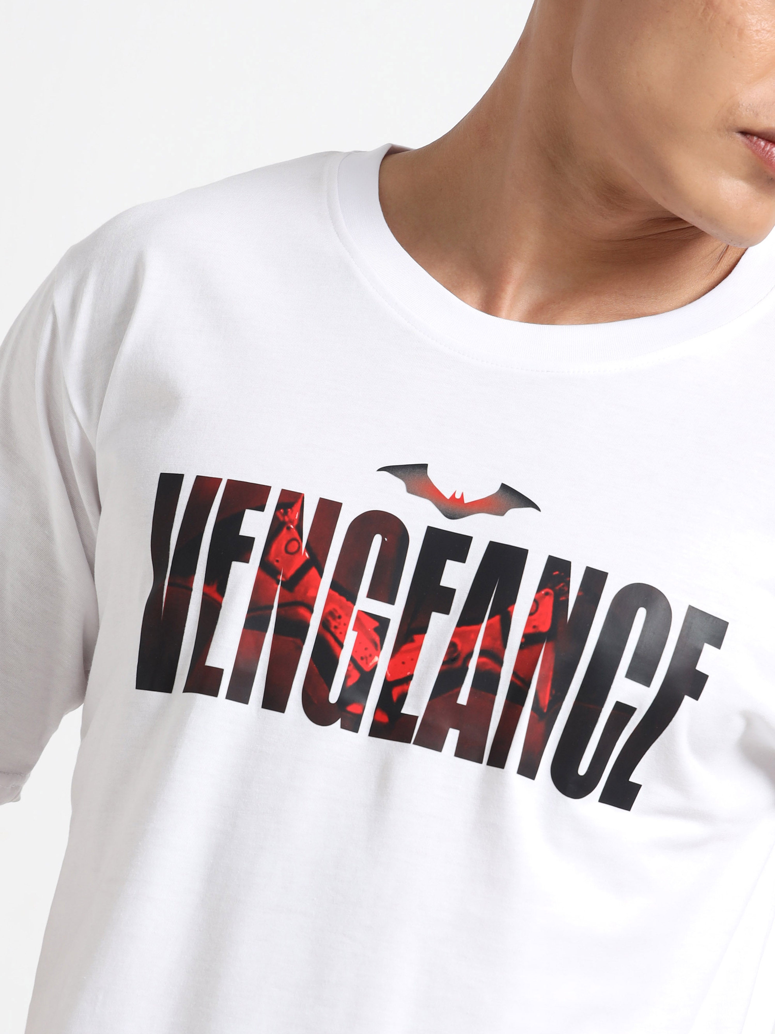 Men's White Vengeance Graphic T-Shirt