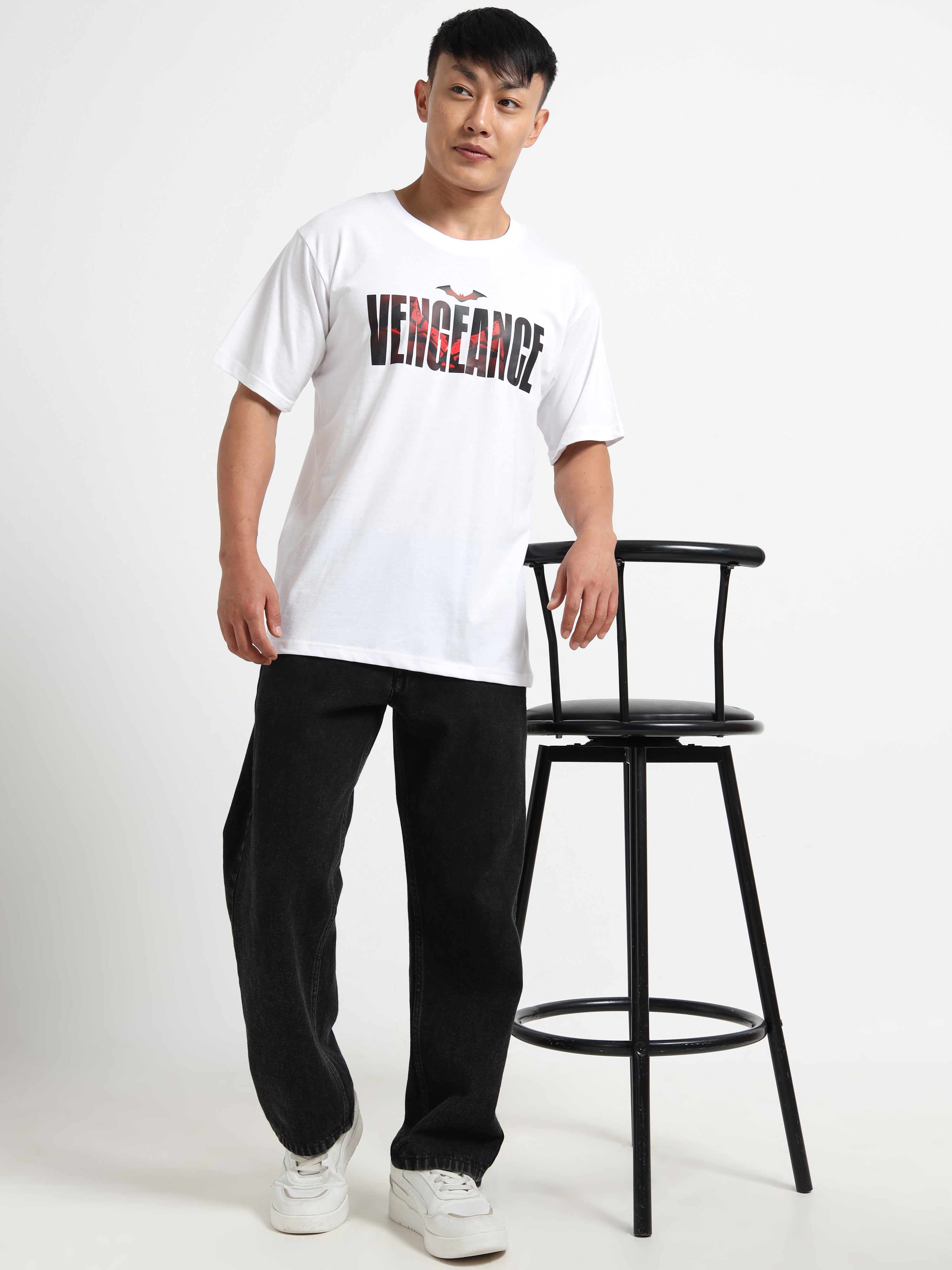 Men's White Vengeance Graphic T-Shirt