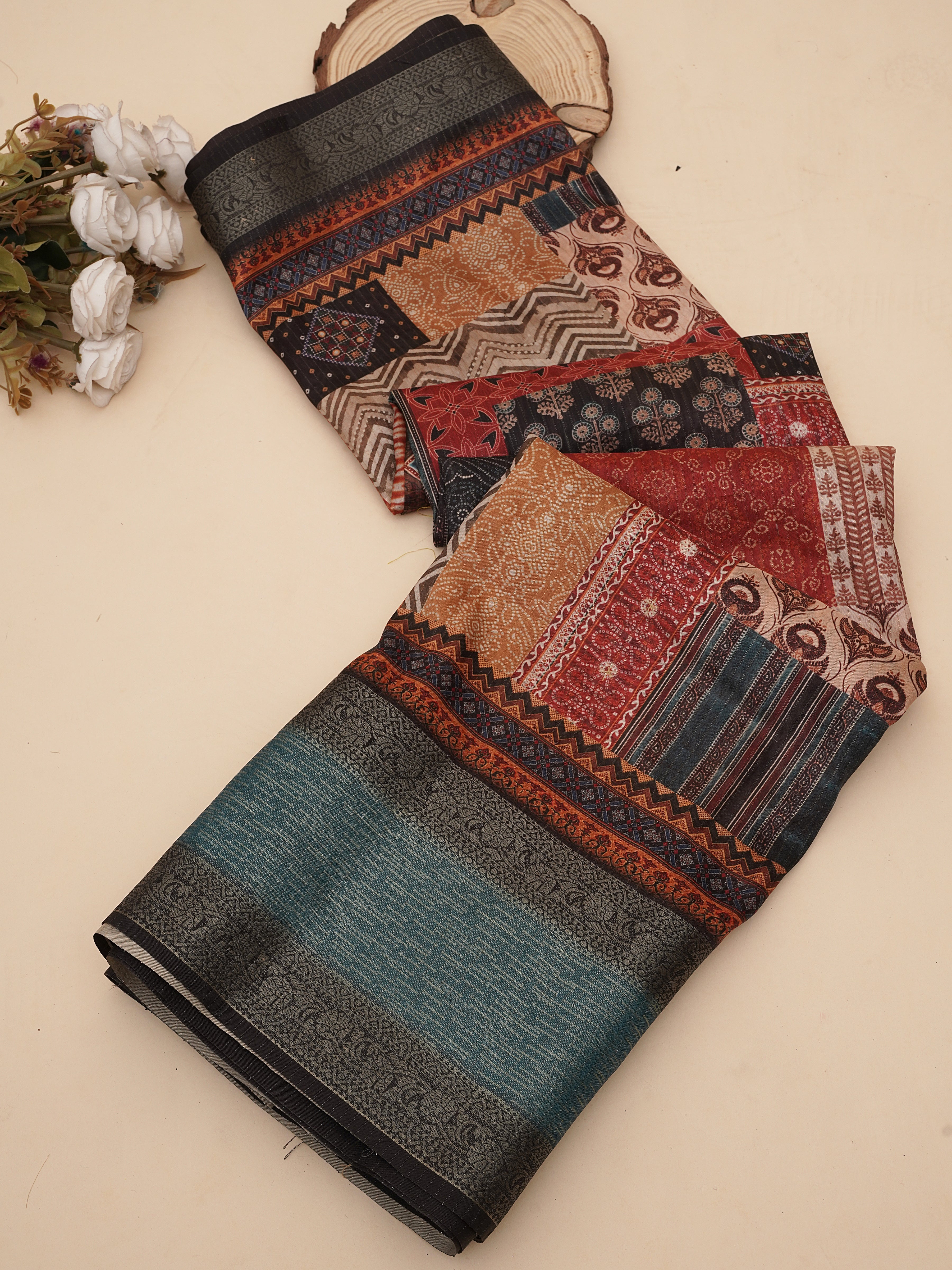 Digital Print Pashmina Saree For Women | Party Wear Saree