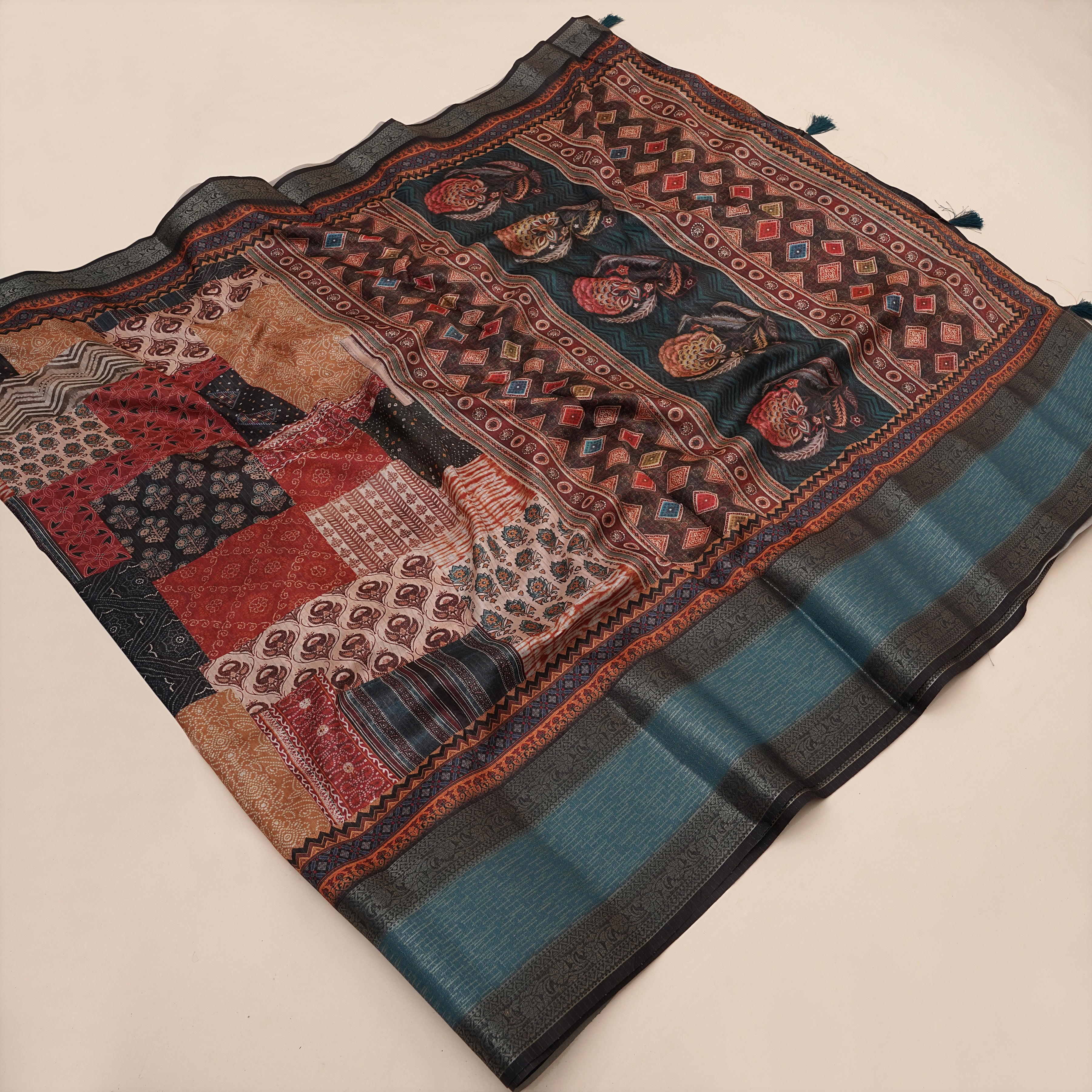 Digital Print Pashmina Saree For Women | Party Wear Saree