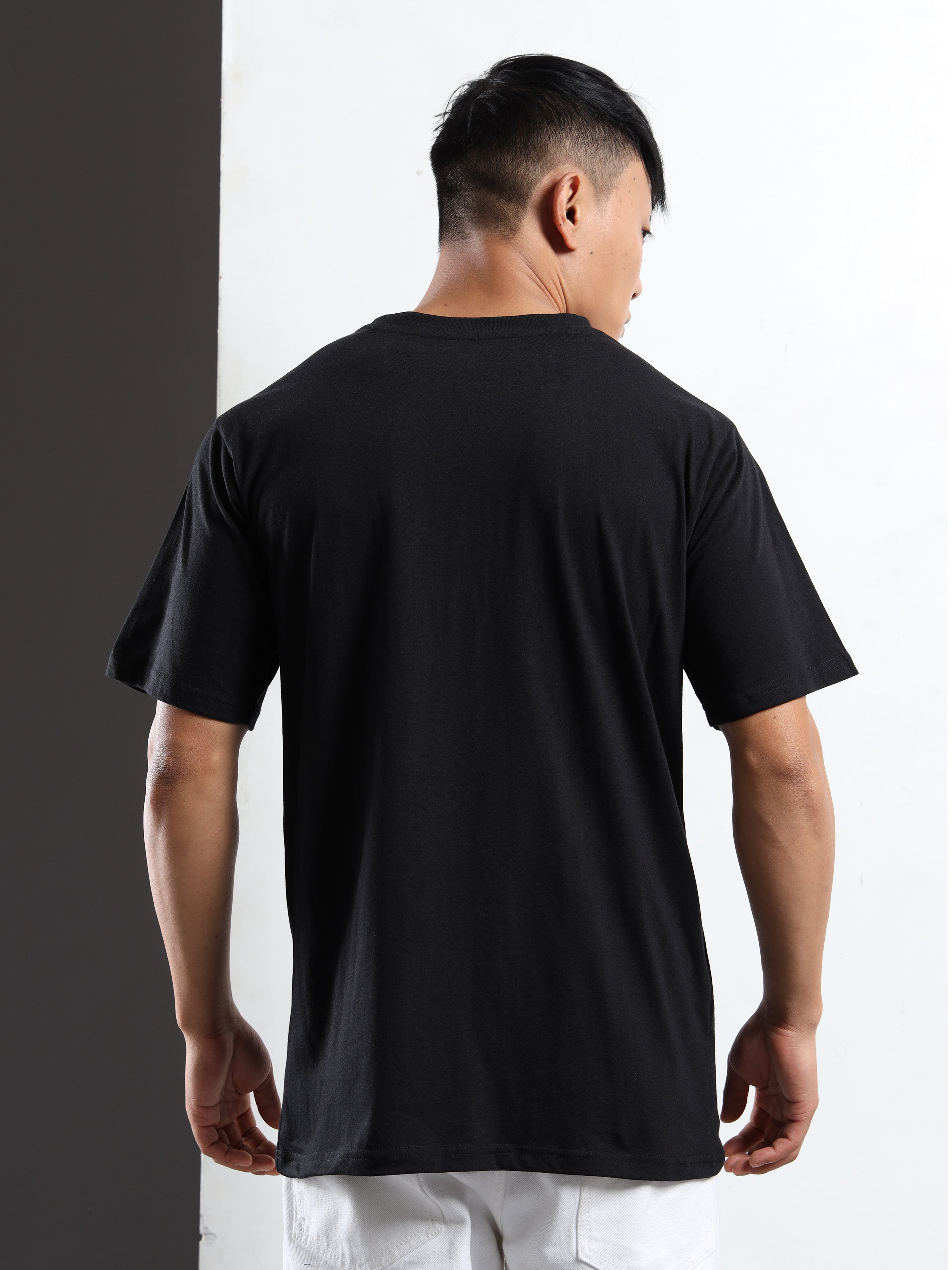 Men's Black and White Fingerprint Graphic T-Shirt