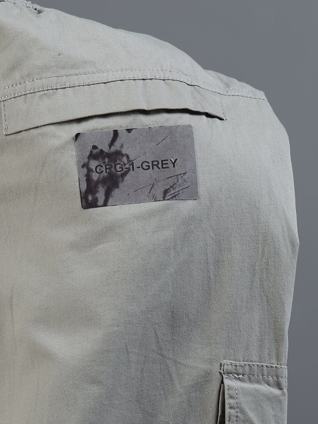 Men Slim Fit Grey Cargo Trousers