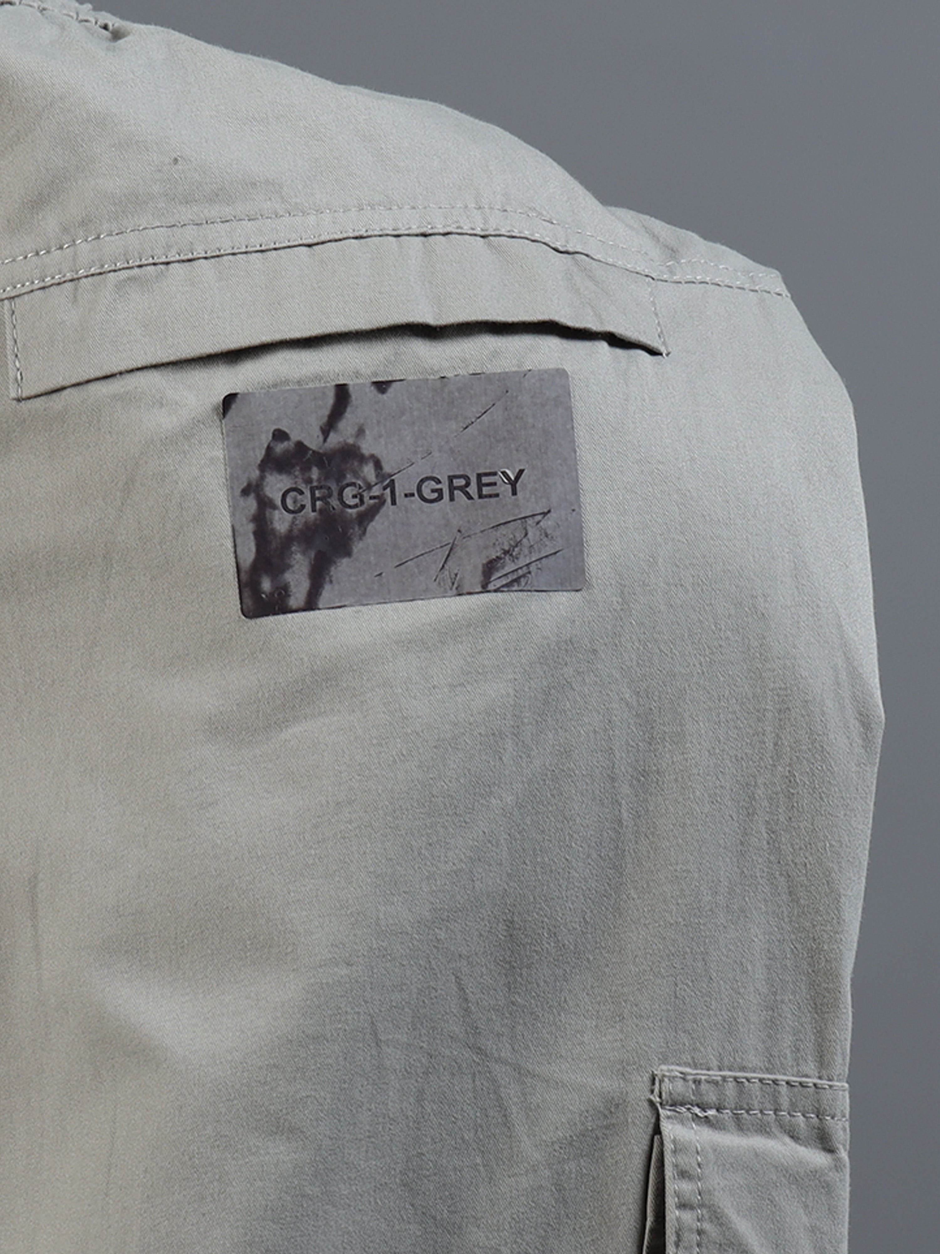 Men Slim Fit Grey Cargo Trousers