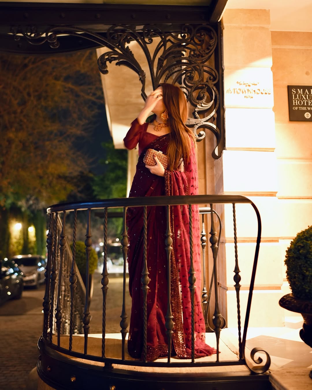 Maroon Colour Georgette Fabric With Sequence Work Saree