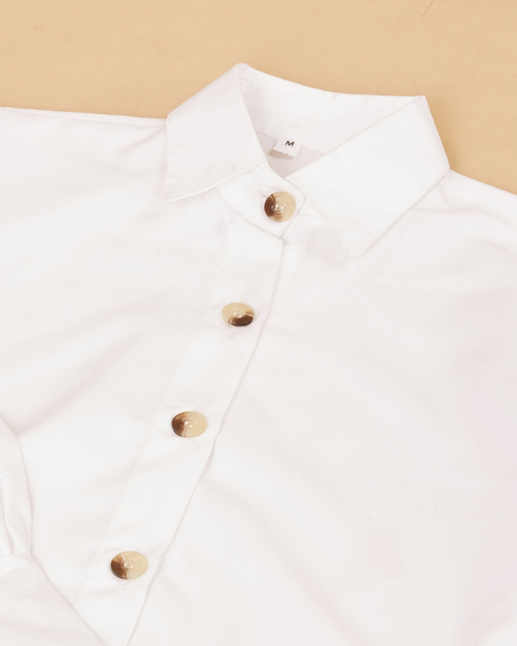 Women White Collared Puff Sleeve Solid Shirt