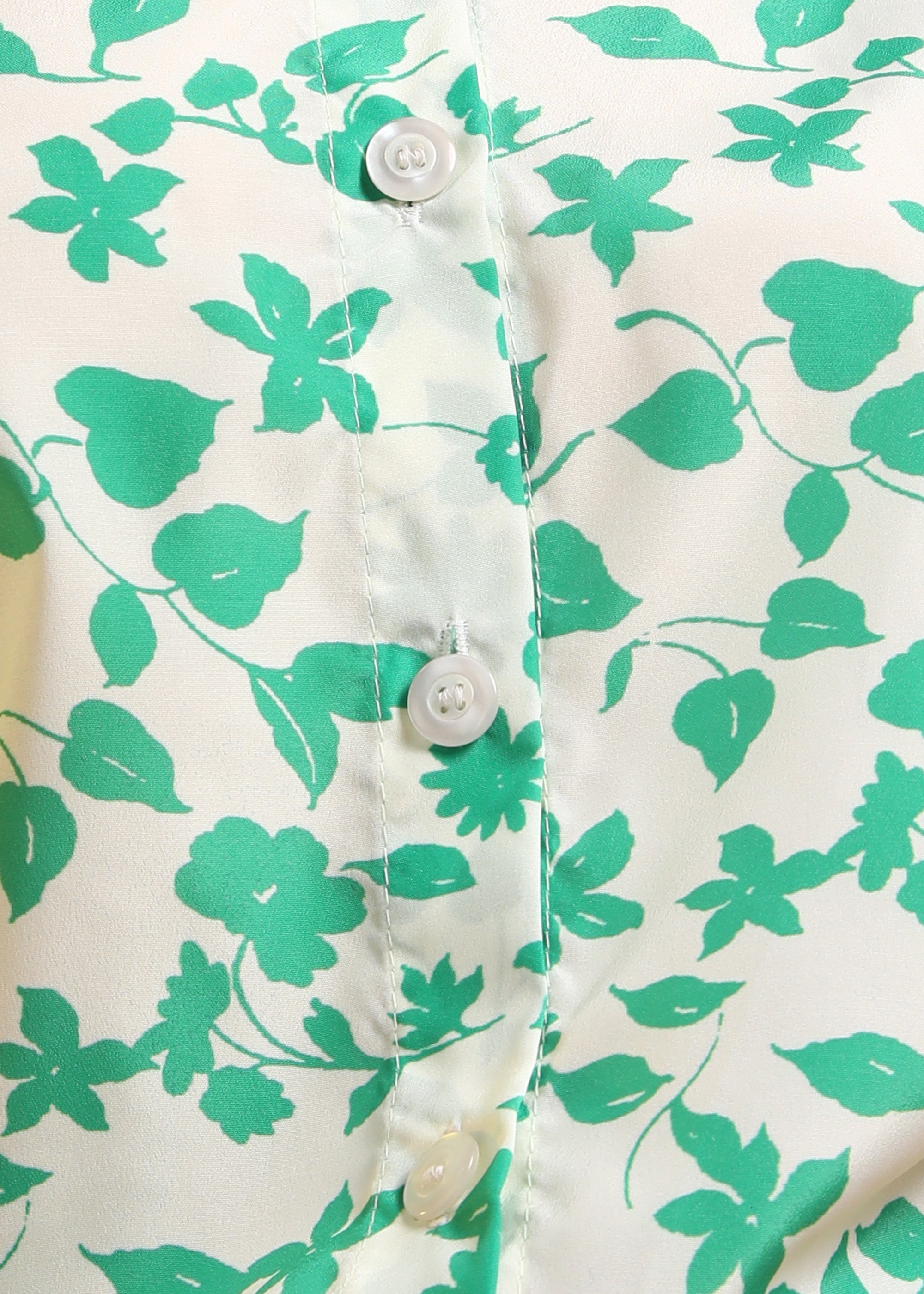Women Green Marble Printed Button-Down Long Sleeve Shirt Top