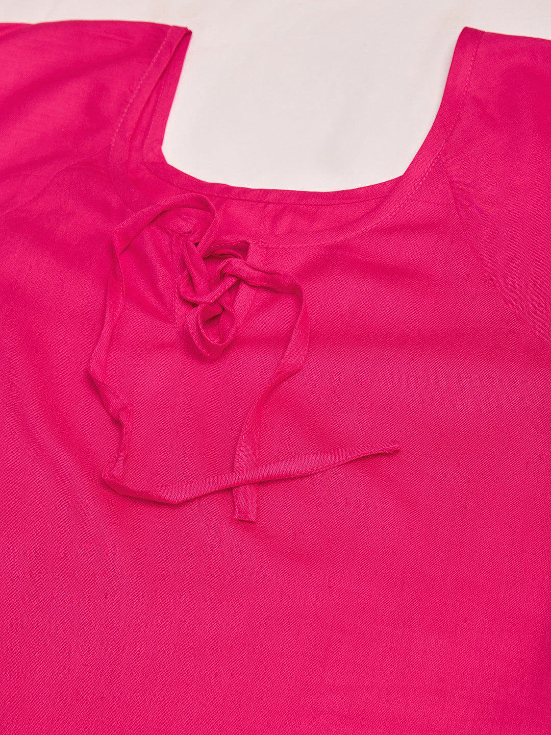 Women Pink Keyhole Neck Bell Short Sleeve Solid Top