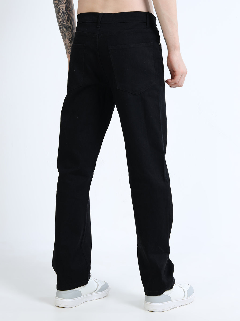 Men Regular Fit Stretchable Black Jeans