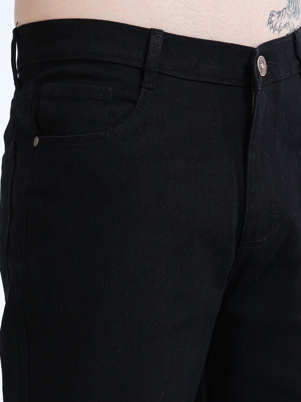 Men Regular Fit Stretchable Black Jeans
