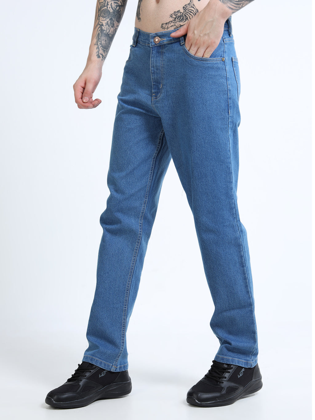 Men Comfort Regular Fit Mid-Rise Stretchable Jeans
