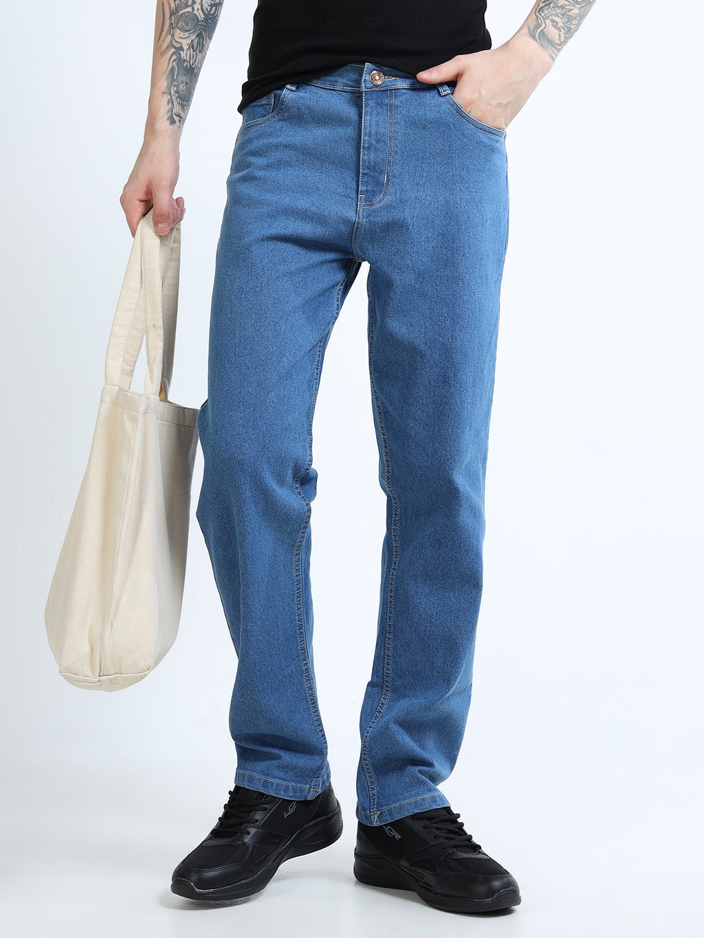 Men Comfort Regular Fit Mid-Rise Stretchable Jeans