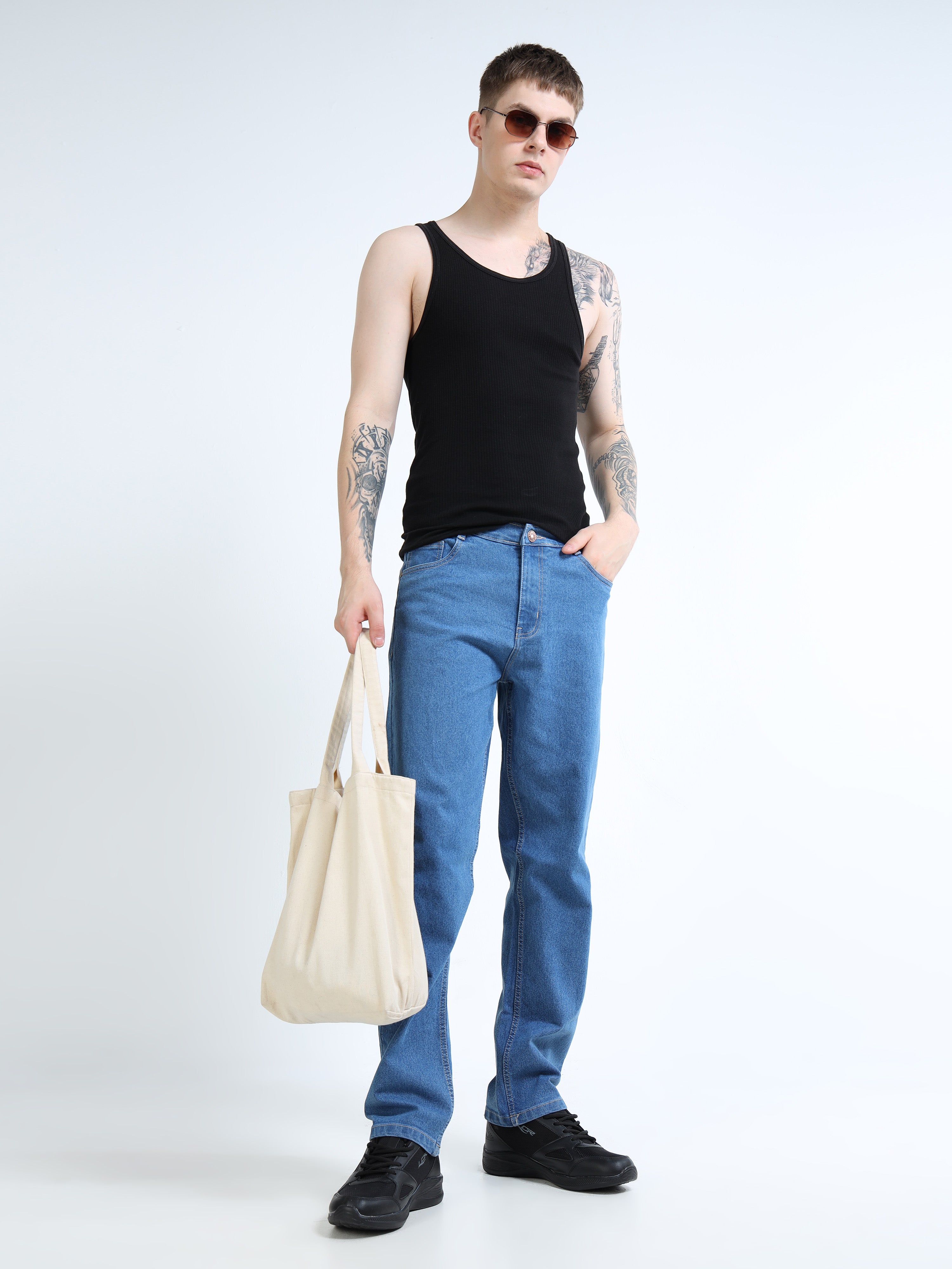Men Comfort Regular Fit Mid-Rise Stretchable Jeans