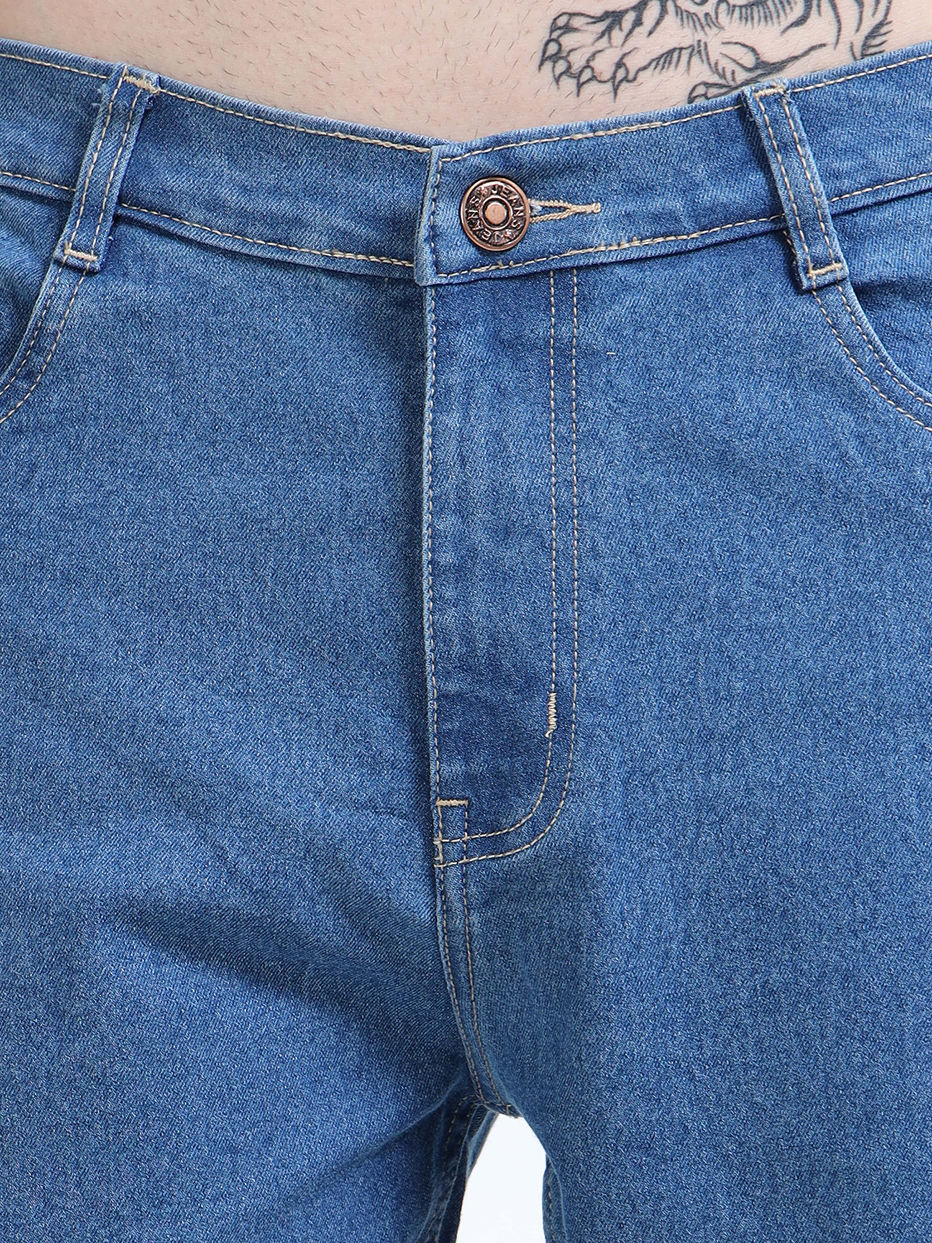 Men Comfort Regular Fit Mid-Rise Stretchable Jeans