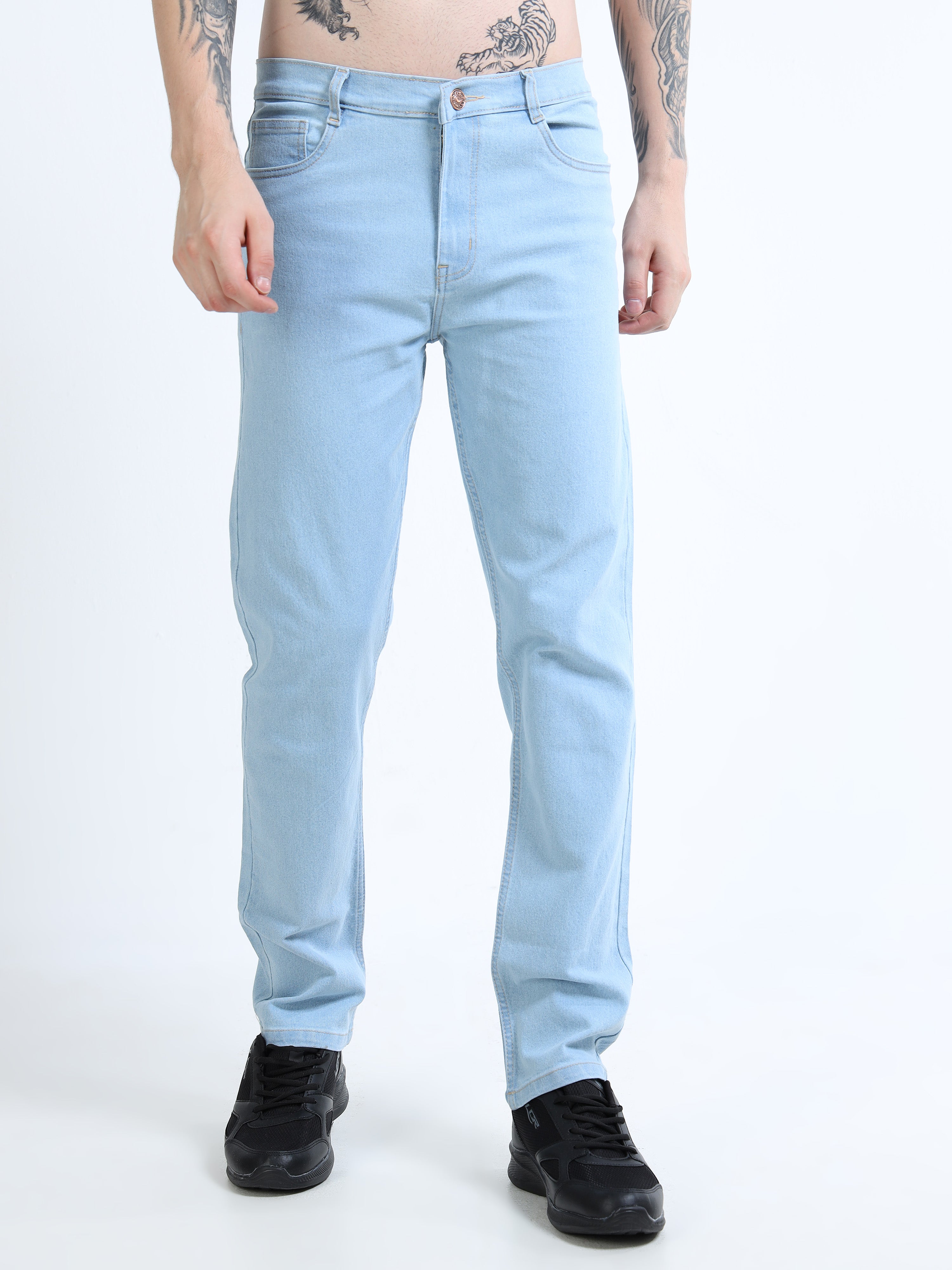 Men Comfort Regular Fit Mid-Rise Stretchable Jeans