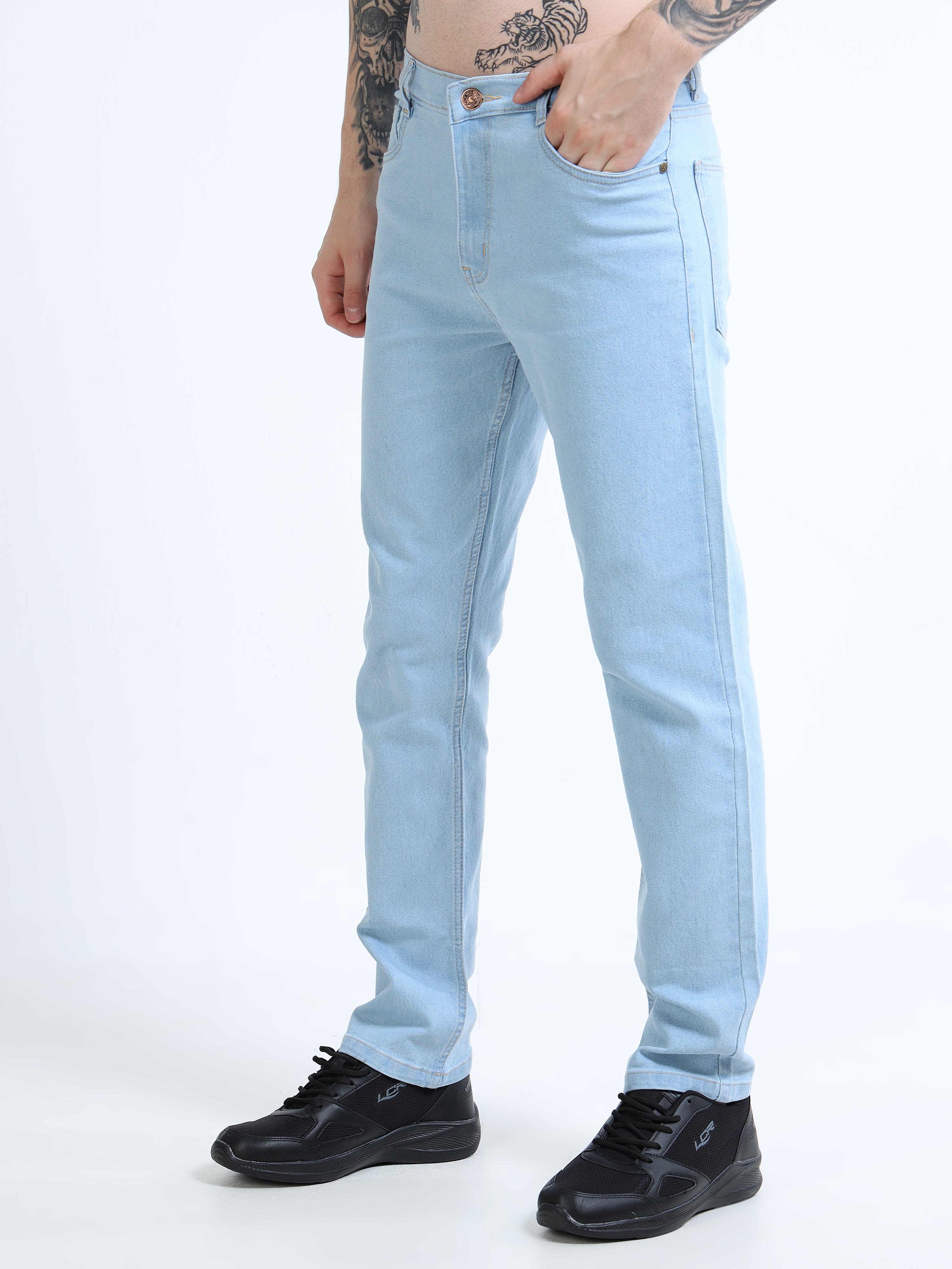Men Comfort Regular Fit Mid-Rise Stretchable Jeans
