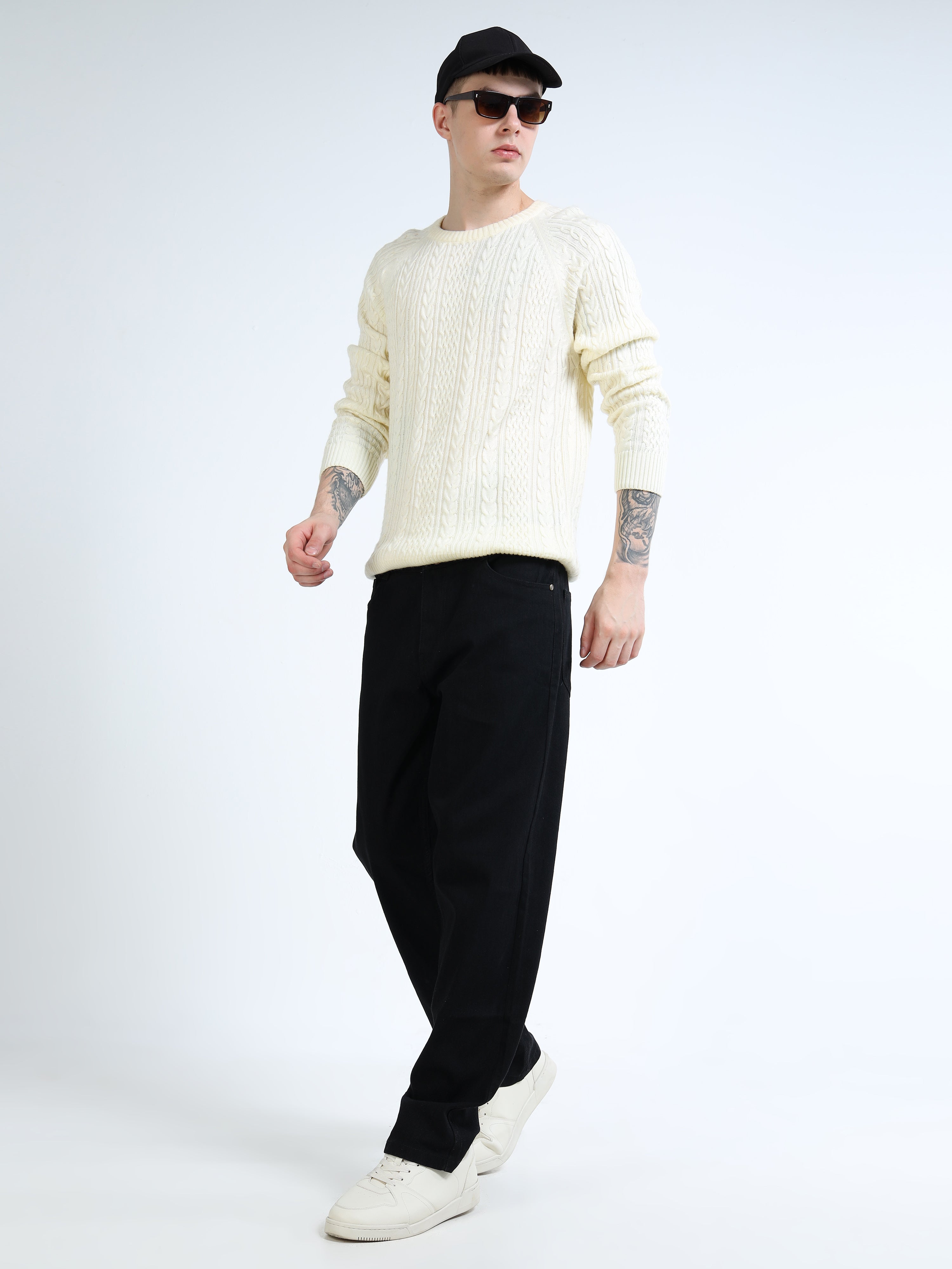 Men Black Comfort Relaxed Fit Mid-Rise Stretchable Jeans