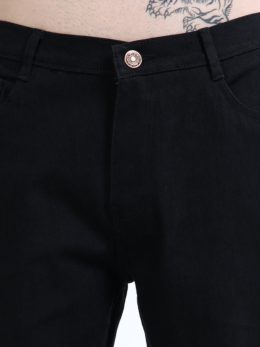 Men Black Comfort Relaxed Fit Mid-Rise Stretchable Jeans