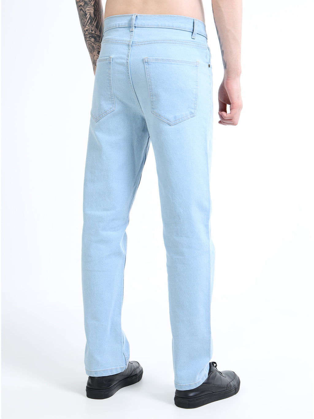 Whisq Men Sky Blue Comfort Regular Fit Mid-Rise Stretchable Jeans