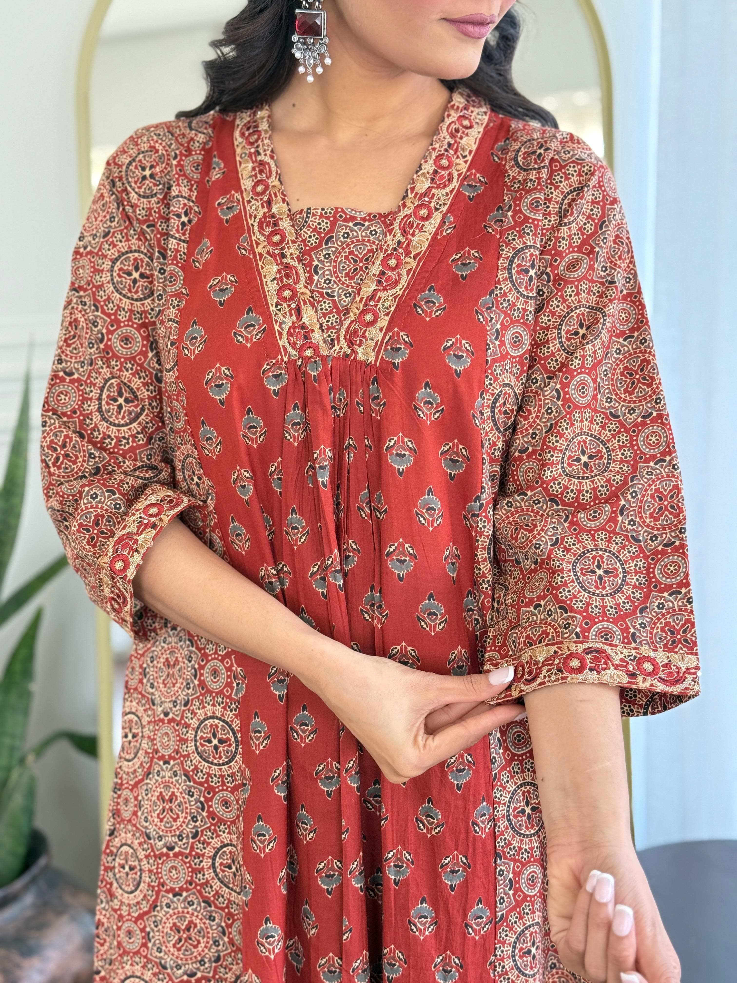 Festival Special Cotton 3 Piece Anarkali Suit Set